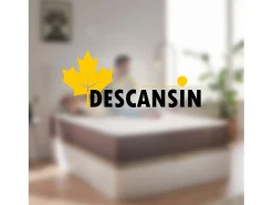 Cabeceira estofada Descansin 150x120 cm Wenge Tecido liso couro sintético
