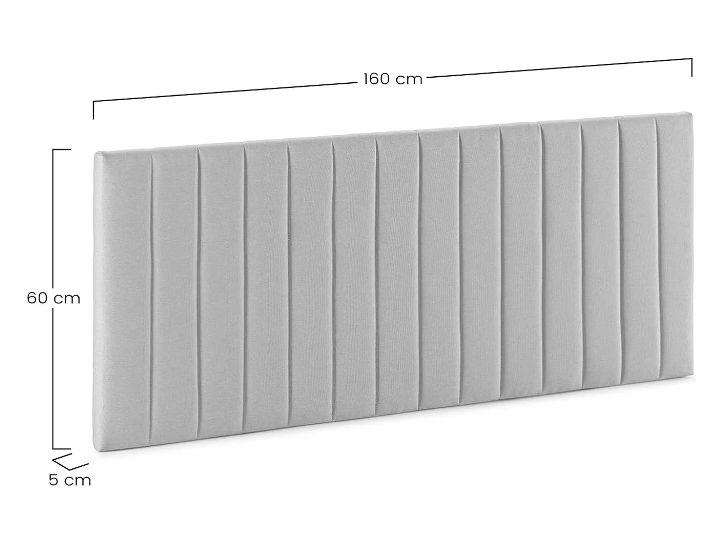 Cabeceira estofada Eris 160x60 cm cinza claro