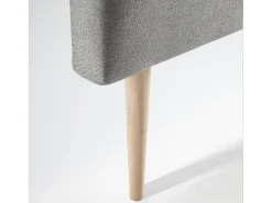 Cabeceira estofada Oslo 140x100 cm, capitonê em Tecido Cinza, 8 cm de profundidade.