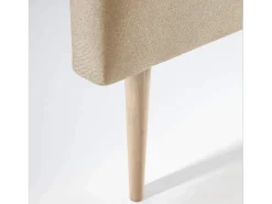 Cabeceira estofada Oslo 160x100 cm, capitonê em Tecido Bege, 8 cm de profundidade.