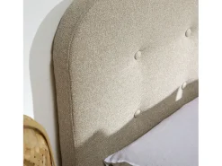 Cabeceira estofada Saona 160x60 cm Cor Bege, Acolchoada com Espuma, Botões em capitonê, 8 cm de Espessura
