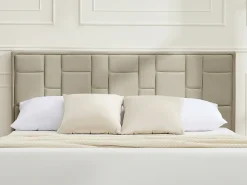 Cabeceira Hermine 160cm Moderna em Veludo Taupe