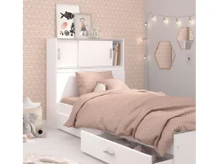 Cabeceira ou Guarda-Roupa Candy Youth Quarto Branco Fosco 108x98x28 cm