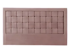 Cabeceira trançada de 160 cm em veludo rosa antigo. JENNA