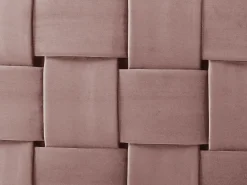 Cabeceira trançada de 160 cm em veludo rosa antigo. JENNA