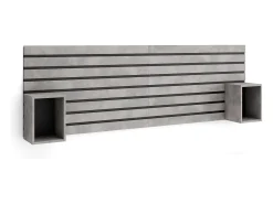 Cabeceira, 214x70x3cm, Cama de 135,140,150,160cm, Mesas de cabeceira, Cimento