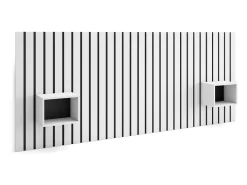 Cabeceira, 258x107x3cm, Cama de 150,160,180cm, Mesas de cabeceira, Branco