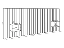 Cabeceira, 258x107x3cm, Cama de 150,160,180cm, Mesas de cabeceira, Branco