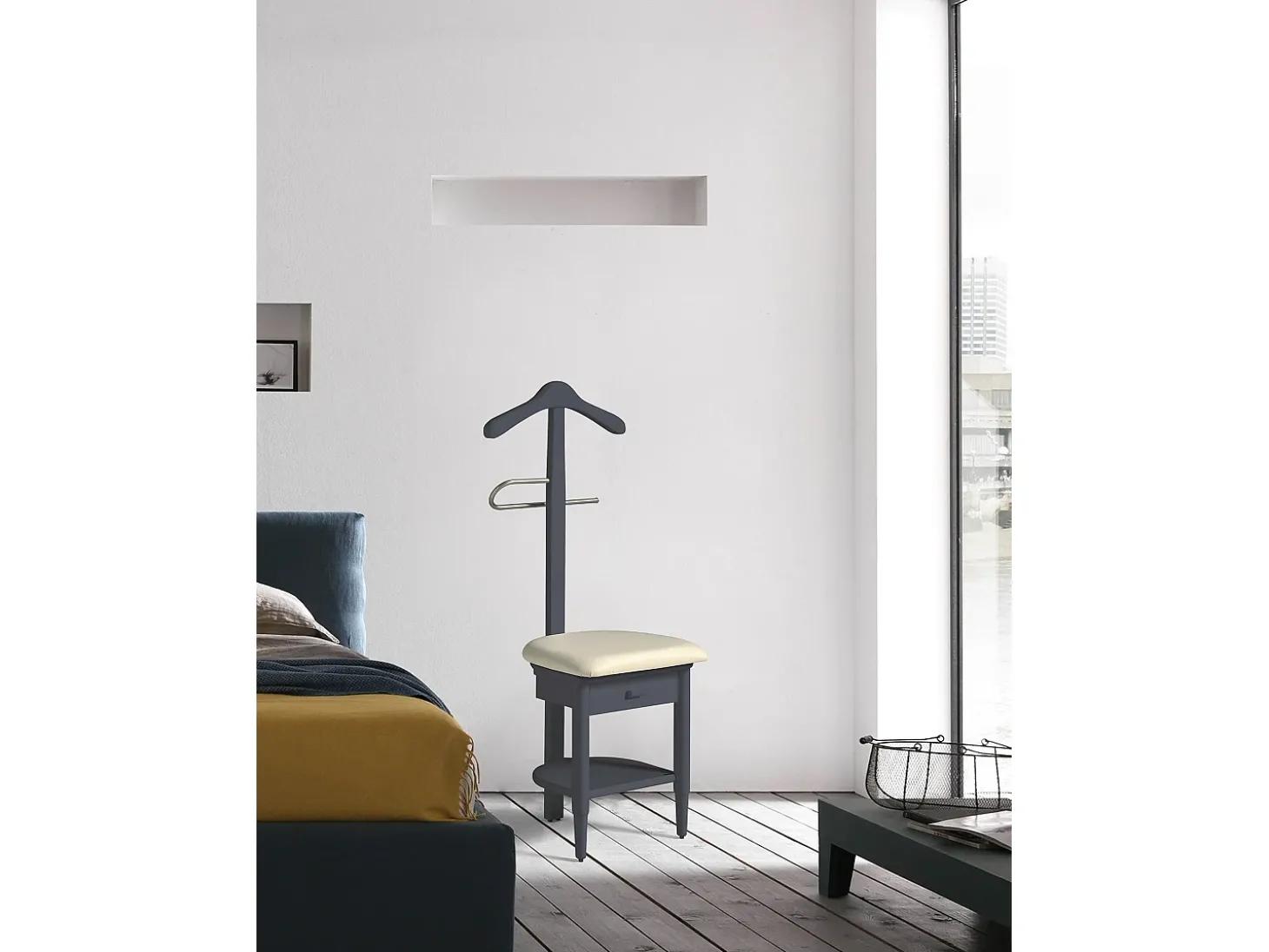 Cabide - A115cm x L45cm x F41cm - faia maciça grafite - Stanza