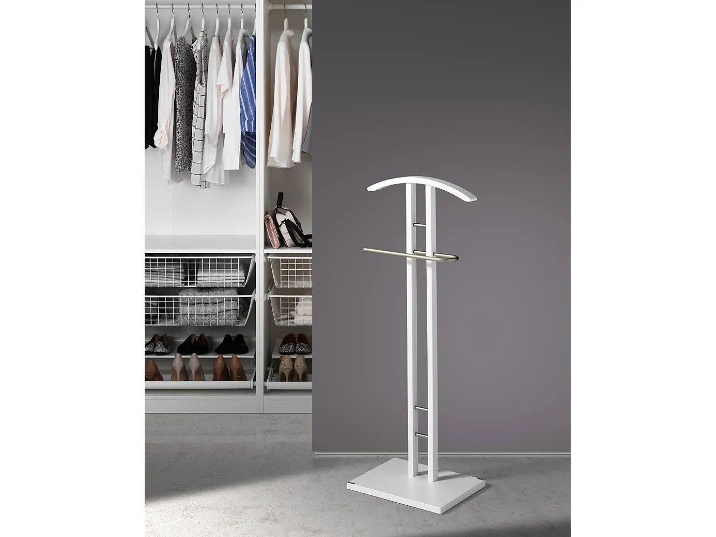 Cabide - A111cm x L46cm x F28cm - faia maciça branco - Chicago