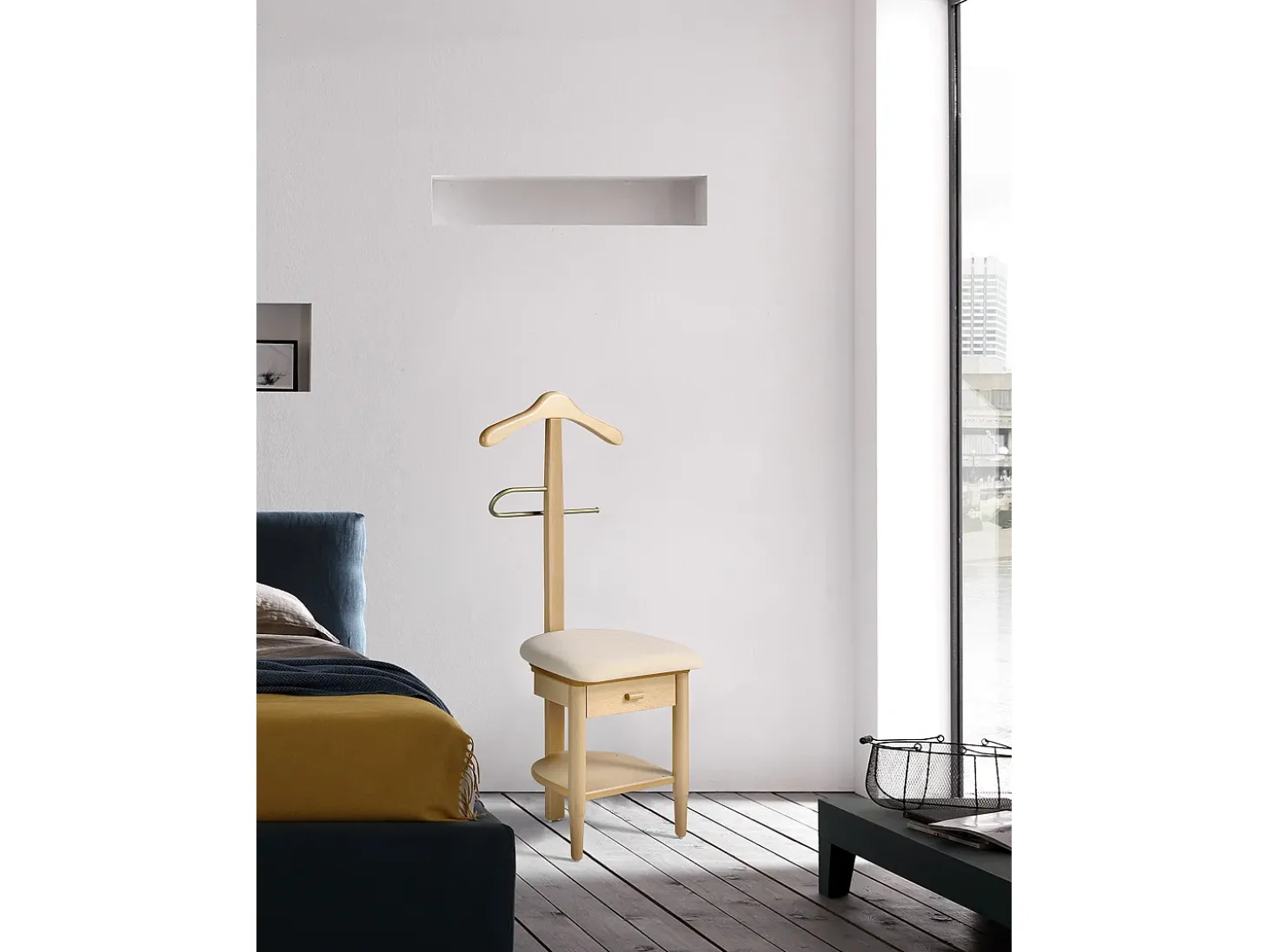 Cabide - A115cm x L45cm x F41cm - faia maciça natural - Stanza