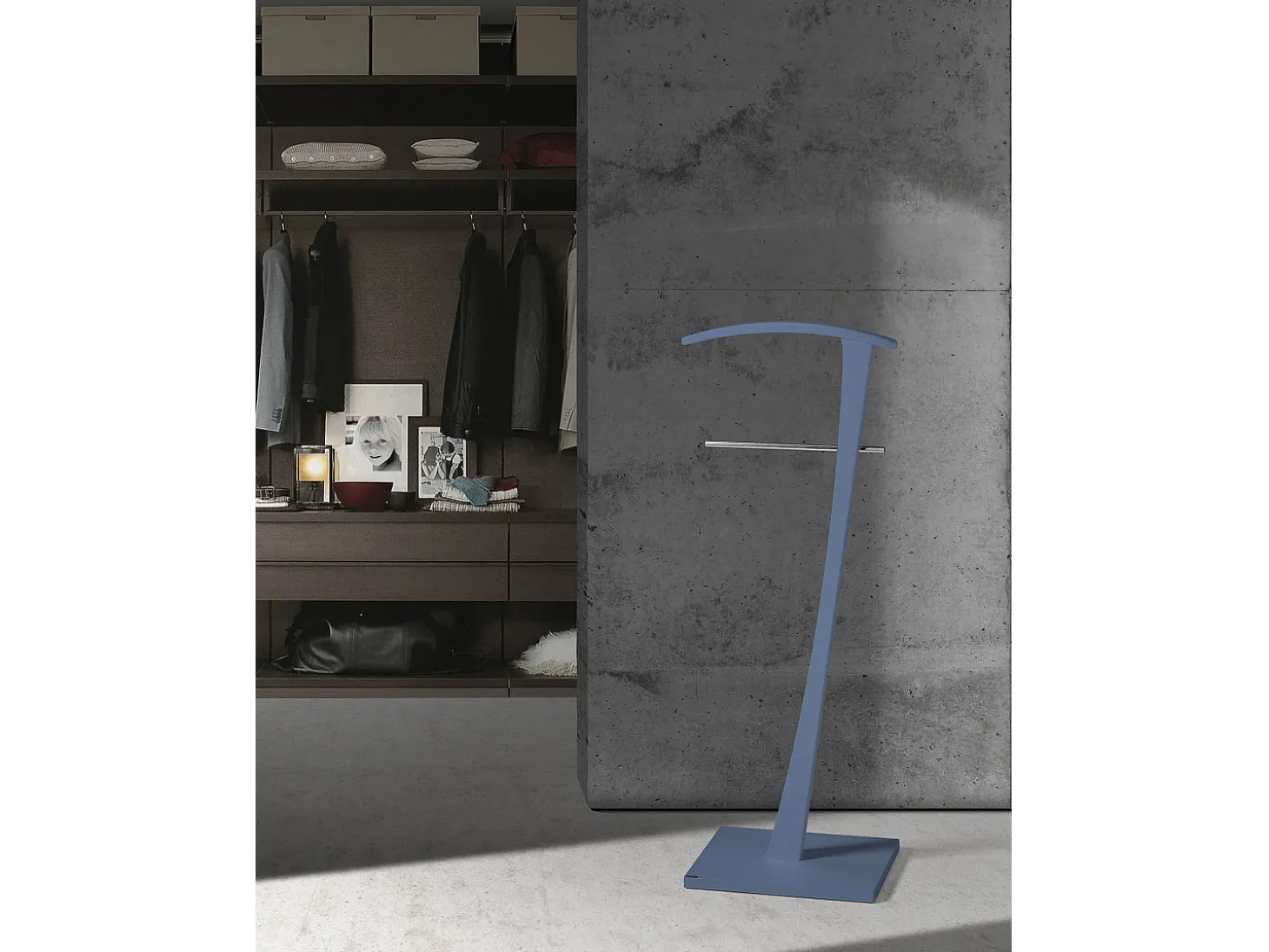 Cabide - A115cm x L48cm x F28cm - faia maciça azul - Lindes