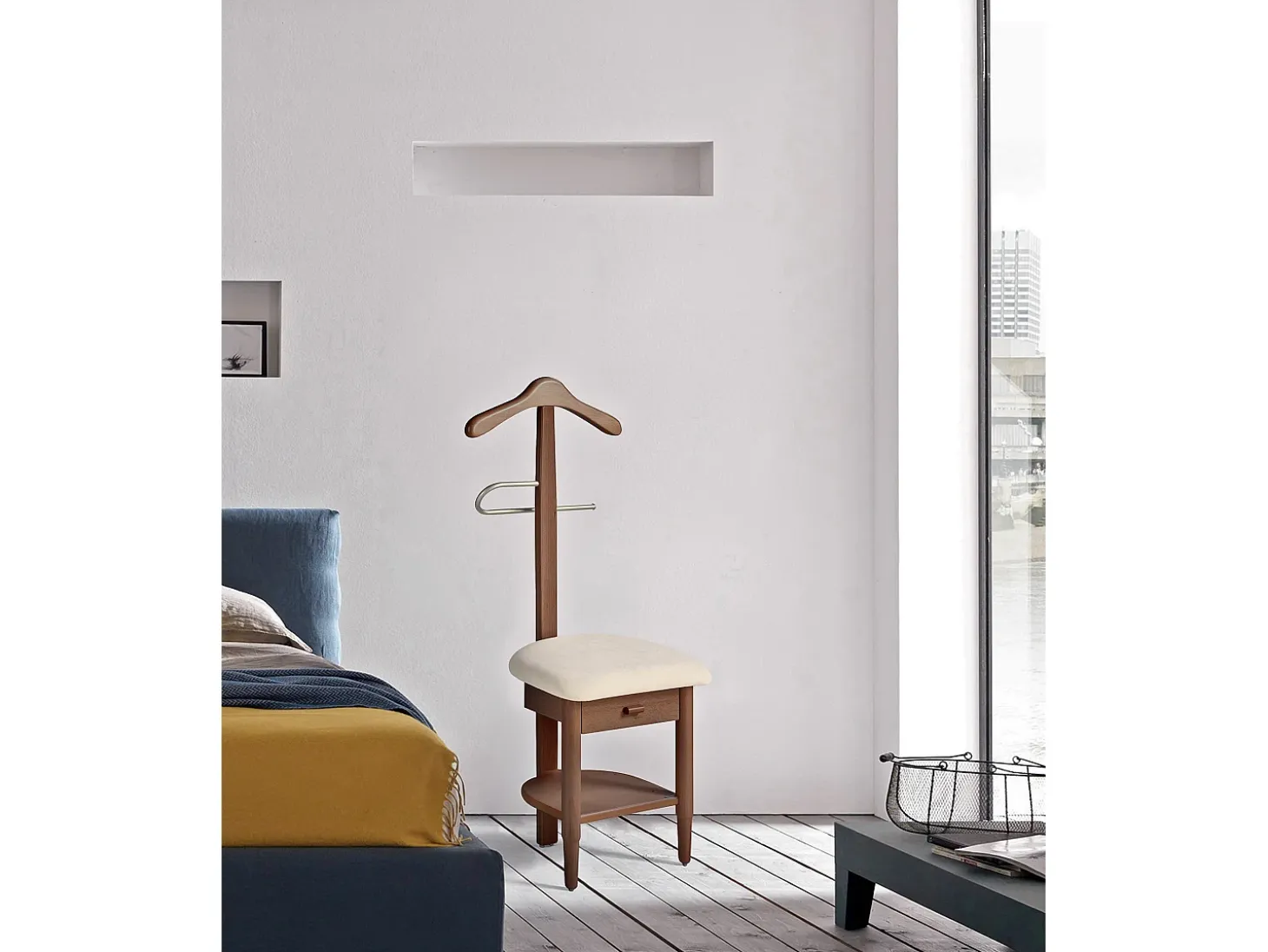 Cabide - A115cm x L45cm x F41cm - faia maciça nogueira - Stanza