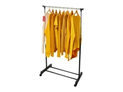 Cabide Ajustável com Rodízios em Aço Inoxidável 80x42x(90-165) cm