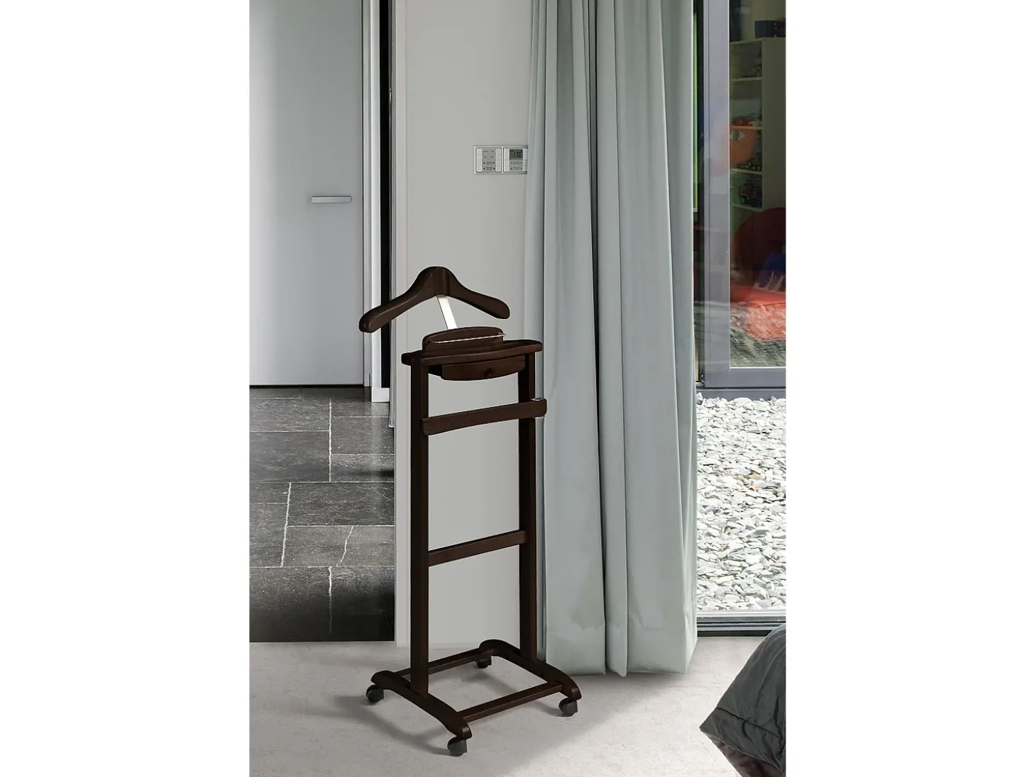 Cabide com rodas - A110cm x L47cm x F35cm - faia maciça wengue - Rennes