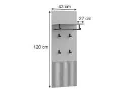 Cabide de parede cinza 43x27x120 eliza