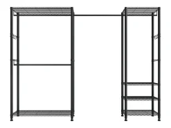 Cabide de Roupas Autoportante SucceBuy, Cabide com Estrutura de Aço, Guarda-roupa com Capacidade de Carga de 363 kg, com Barras