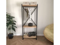 Cabide Rus Safir Carvalho e Preto 160cm