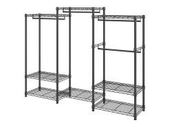 Cabide, SucceBuy Cabide para Roupa de Alta Resistência, Capacidade de 362 kg, 4 Varões para Pendurar e 8 Níveis de Arrumação, Cabide com Rodas