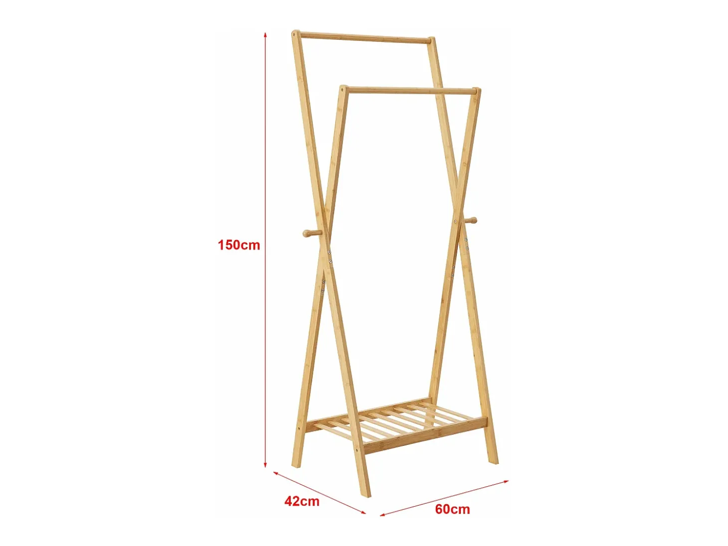 Cabideiro 150 x 60 x 42 cm bambu 03_0008139