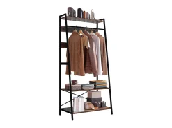 Cabideiro com duas prateleiras Guarda-roupa de entrada estilo industrial Cabideiro H182cm