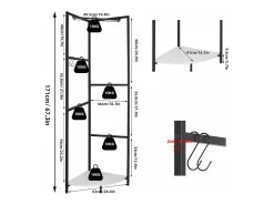 Cabideiro com pés de canto, cabideiro com prateleira, vestiário para entrada, quarto, sala de estar, casa 62x46x171cm
