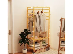Cabideiro com pés rolantes guarda roupa aberto 78x37x120cm