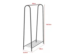 Cabideiro com superfície de armazenamento 144,5 x 89 x 32,5 cm preto 03_0008137