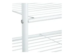 Cabideiro com varão para pendurar roupas 2 compartimentos para guardar sapatos e botas 162 cm metal branco 13_0002133_2