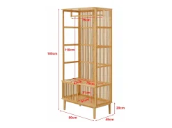 Cabideiro de bambu 185 x 80 x 45 cm natural 03_0008145