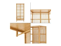 Cabideiro de bambu 185 x 80 x 45 cm natural 03_0008145