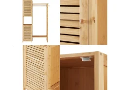 Cabideiro de bambu 164 x 99 x 29 cm natural 03_0008141