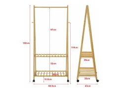 Cabideiro de bambu com rodinhas 70 x 43 x 152 cm 03_0008146