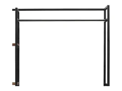 Cabideiro de metal e MDF 180 x 120 x 40 cm efeito nogueira preta 03_0008134