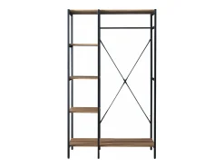 Cabideiro Hvidovre 170 x 100 x 35 cm com efeito madeira preta 03_0008135