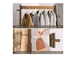 Cabideiro resistente com prateleira, cabideiro com rodas, cabideiro de quarto 104x32,2x166cm