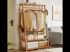 Cabideiro resistente para roupas e sapatos 43,5x80x165 cm
