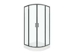 Cabina de duche de canto, estilo intemporal, preta, 80 x 80 x 192 cm, SIDOA