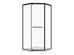 Cabine de chuveiro pentagonal com base, preto mate, 80 x 80 x 195 cm CRISTELIO