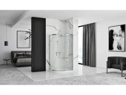 Cabine De Duche + Base De Duche Rea Look Chrome 80X80