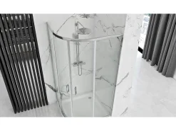 Cabine De Duche + Base De Duche Rea Look Chrome 80X80