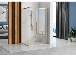 Cabine De Duche + Base De Duche Rea Solar Gold 80X100