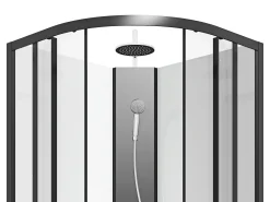 Cabine de duche altura ajustável C90xL90xA200/220 cm preto e branco - ROVATA