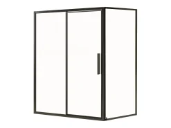 Cabine de duche com porta pivotante preto mate - 140 x 80 x 195 cm - TORONI