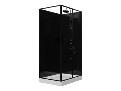 Cabine de duche de canto reversível preto C110 x L80 x A225 cm ZODANI