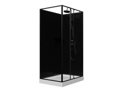 Cabine de duche de canto reversível preto C110 x L80 x A225 cm ZODANI