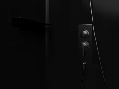 Cabine de duche de canto reversível preto C110 x L80 x A225 cm ZODANI