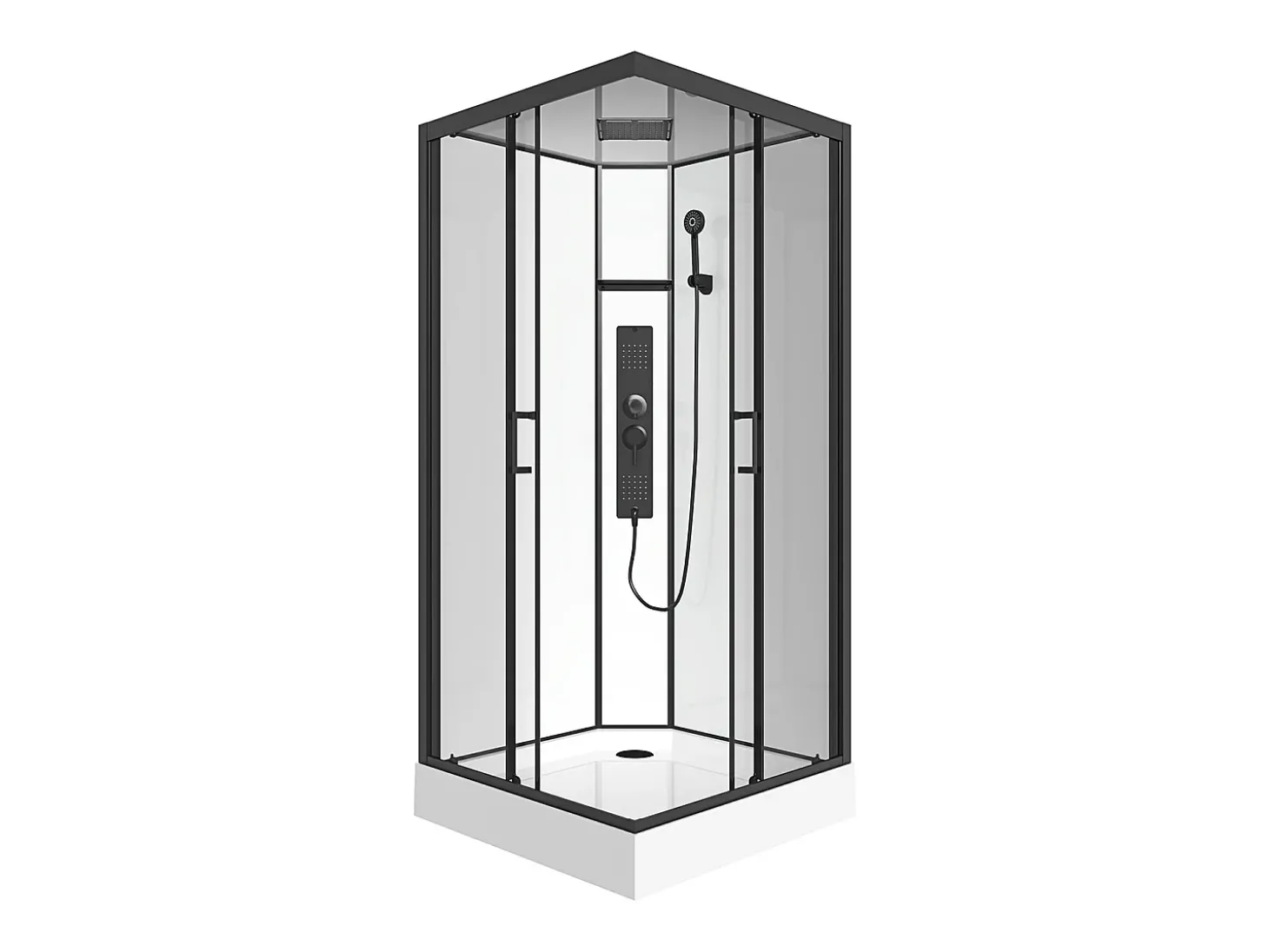 Cabine de duche de canto de hidromassagem quadrada, C90 x L90 x A215 cm TANITO