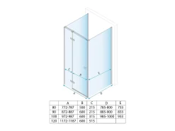 Cabine De Duche De Parede Rea Atlas Chrome 120X100 Left
