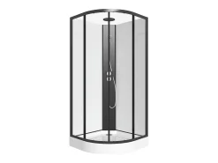 Cabine de duche em quarto de círculo, altura ajustável, C80 x L80 x A213/232 cm ROVATA